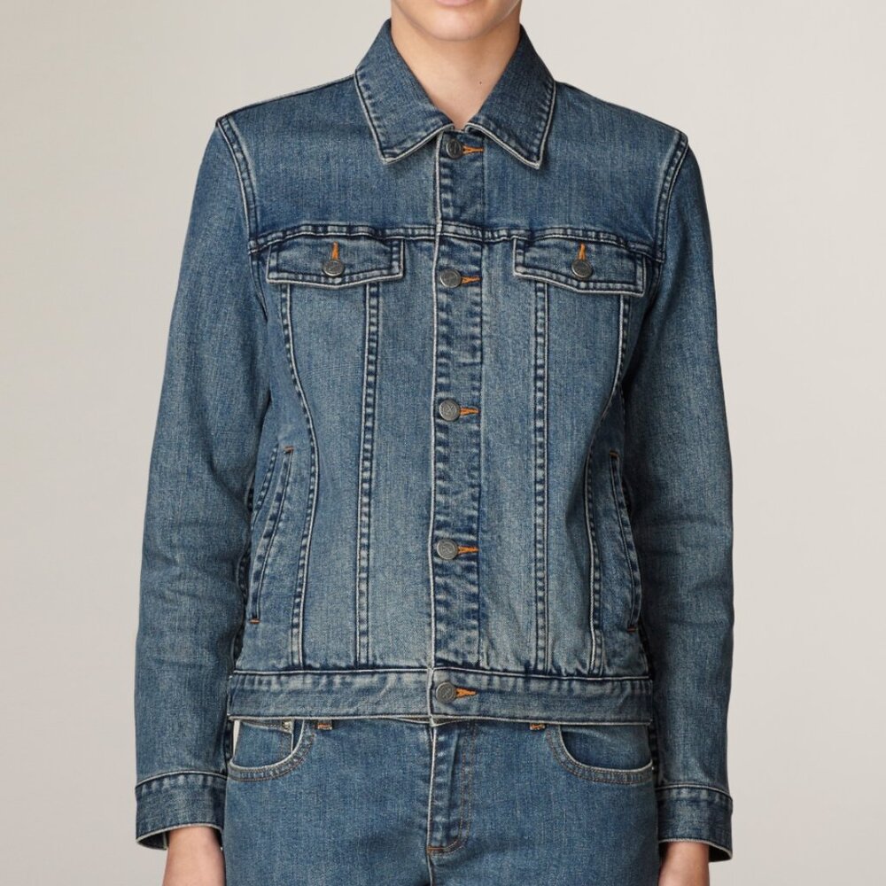 A.P.C. Brandy denim jacket in stonewashed indigo, size small